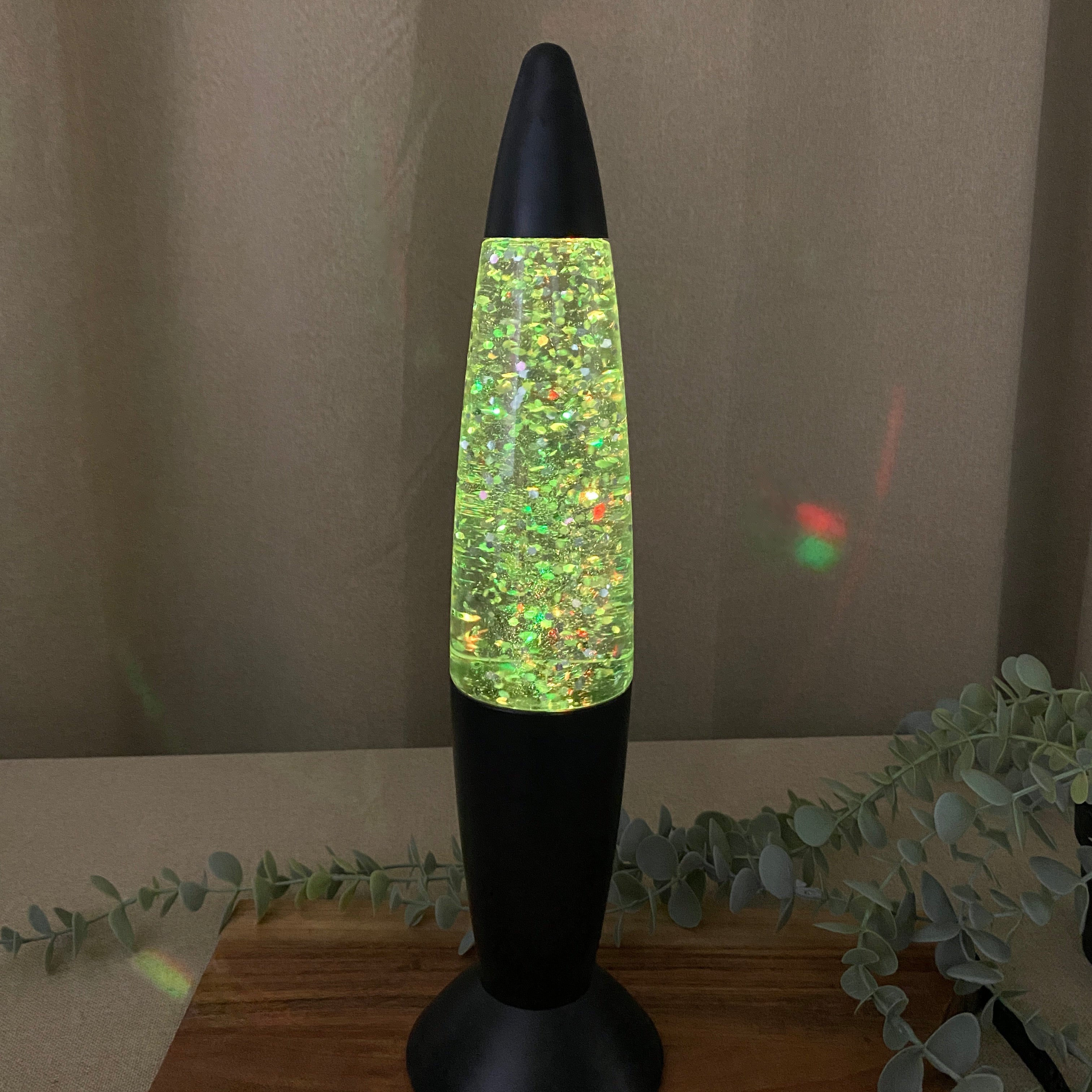 Glitzerlampe in Mattschwarz – 36 cm, batteriebetrieben