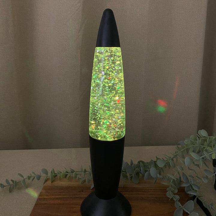 Glitzerlampe in Mattschwarz – 36 cm, batteriebetrieben