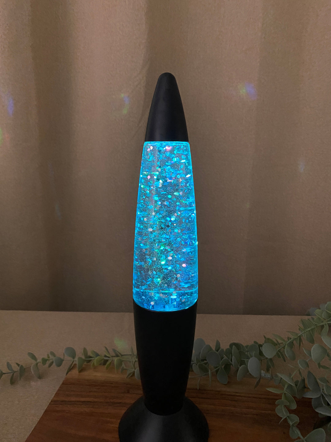 Glitzerlampe in Mattschwarz – 36 cm, batteriebetrieben