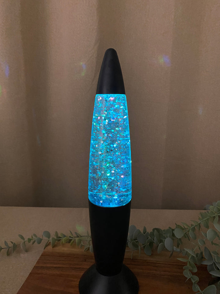 Glitzerlampe in Mattschwarz – 36 cm, batteriebetrieben