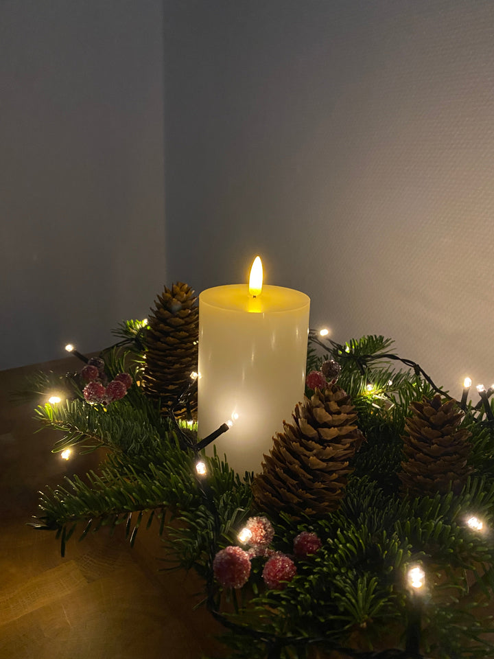Conzept Electric – LED-Blockleuchte mit 3D-Flammeneffekt, wiederaufladbarer Chip, 7,5 x 12,5 cm