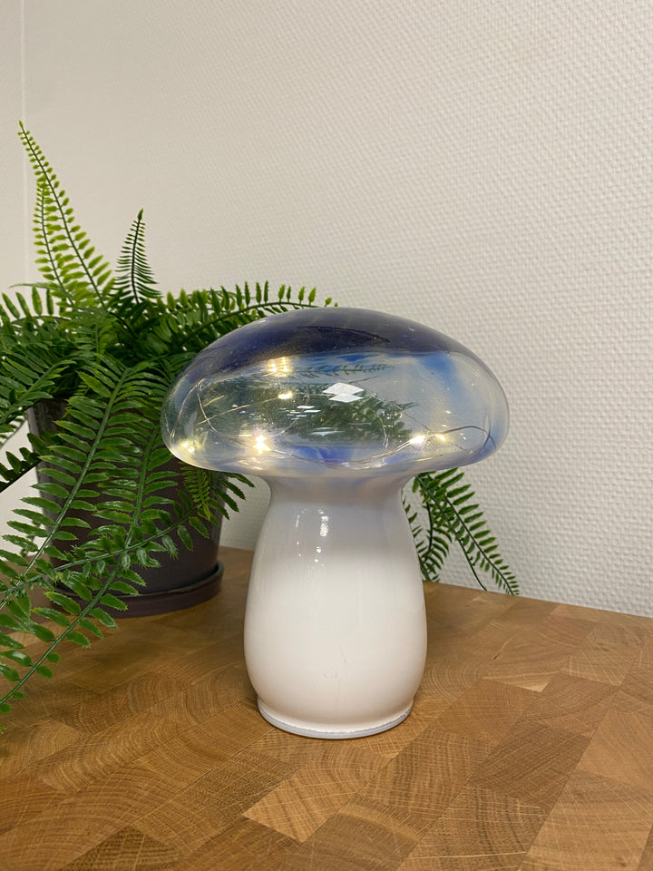 LED-Pilz - Glasbatterie 17 cm blau