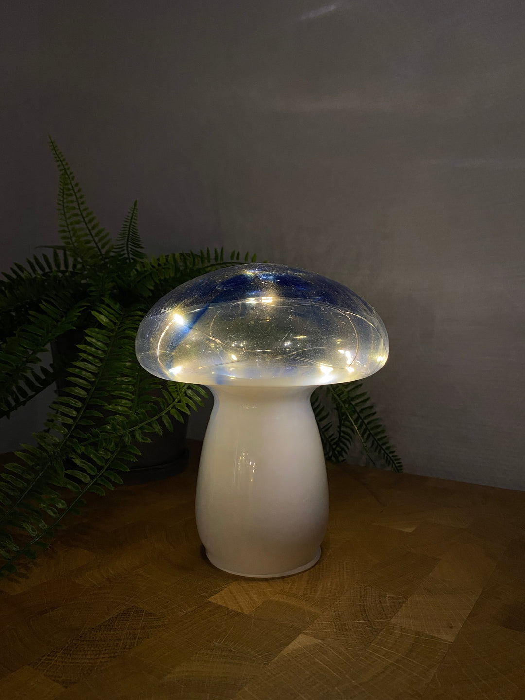 LED-Pilz - Glasbatterie 17 cm blau