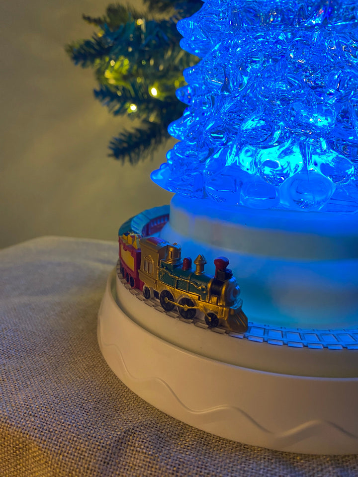 Conzept Weihnachtsbaum mit Farbwechsel, drehbarer Eisenbahn und Musik, 16 x 33,8 cm