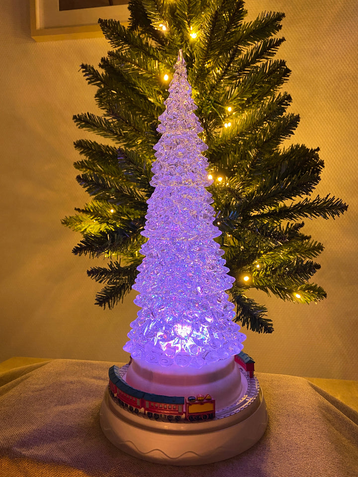 Conzept Weihnachtsbaum mit Farbwechsel, drehbarer Eisenbahn und Musik, 16 x 33,8 cm