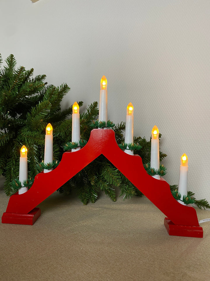Conzept Weihnachten - Treppenständer aus Holz - Rot