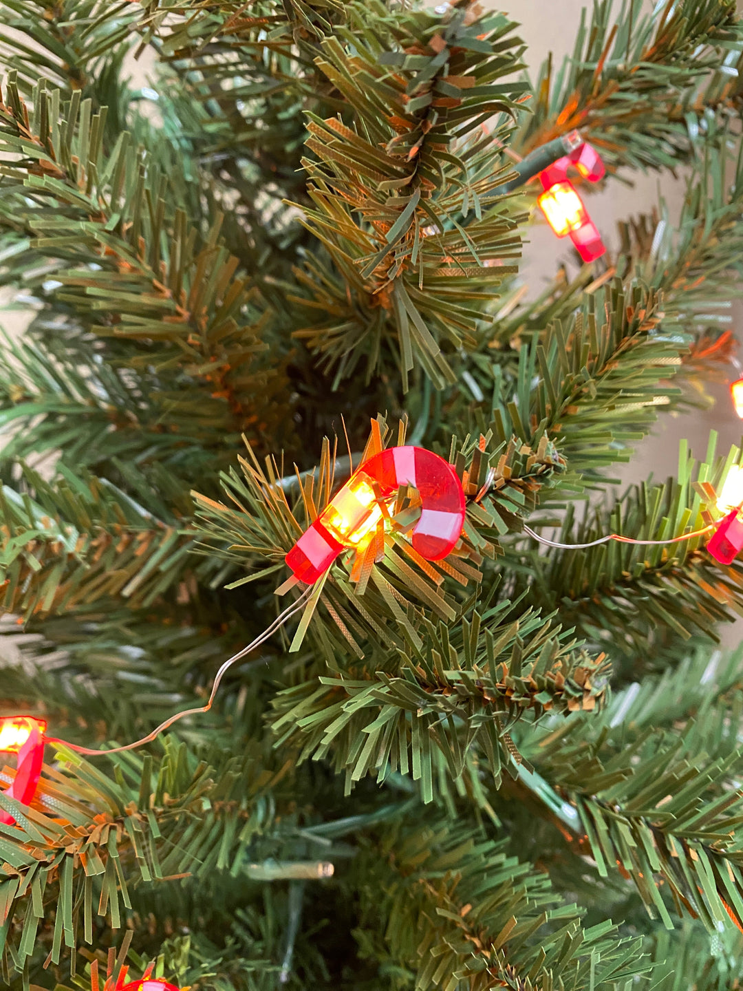 Sirius - Julius Lichterkette 10 LED Weihnachtsbaum rot/weiß gestreift batteriebetrieben