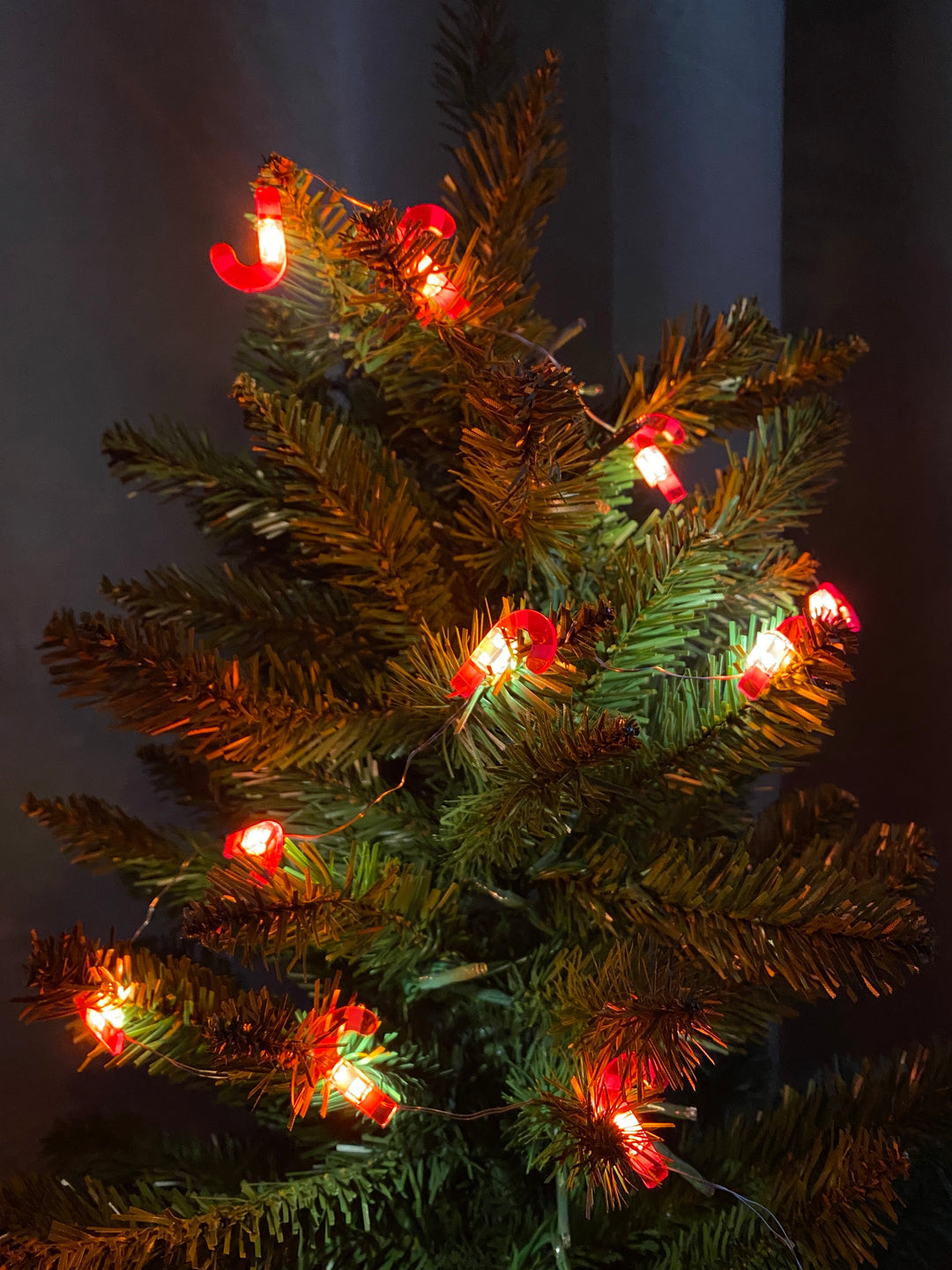Sirius - Julius Lichterkette 10 LED Weihnachtsbaum rot/weiß gestreift batteriebetrieben