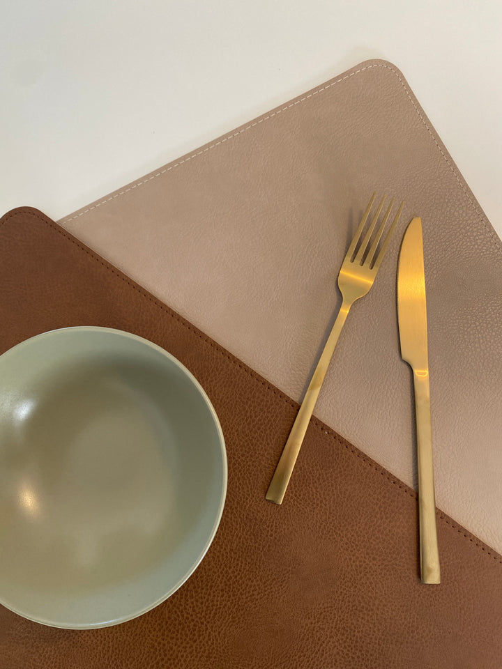 Wendbares Platzset - PU 30x45 cm Tabak/Sand