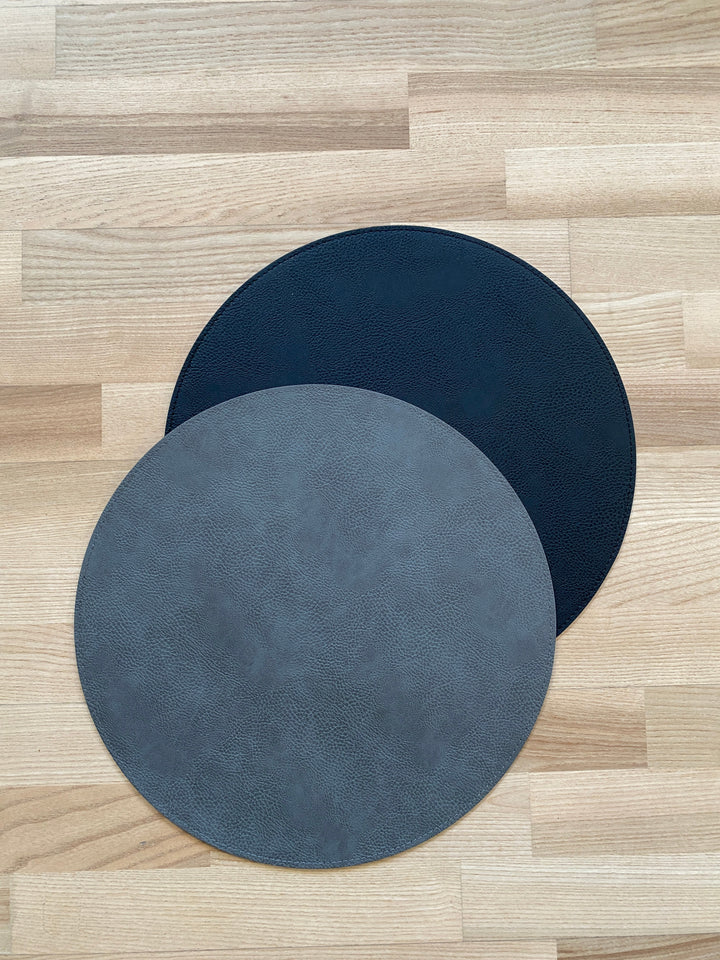 Wendbares Platzset - PU Ø38cm schwarz/grau
