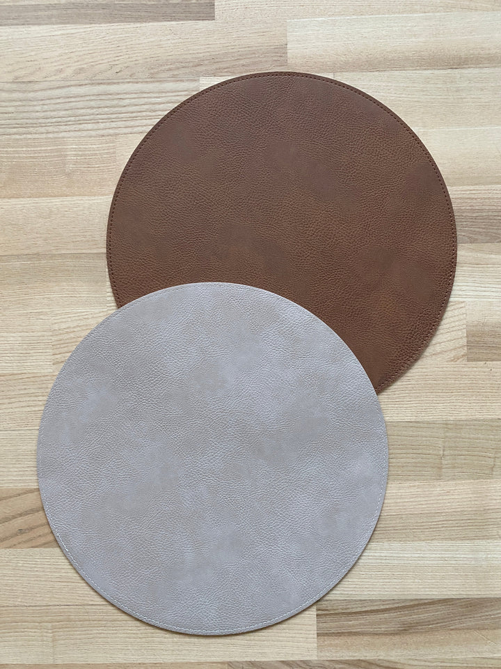 Wendbares Platzset – PU Ø38 cm Tabak/Sand