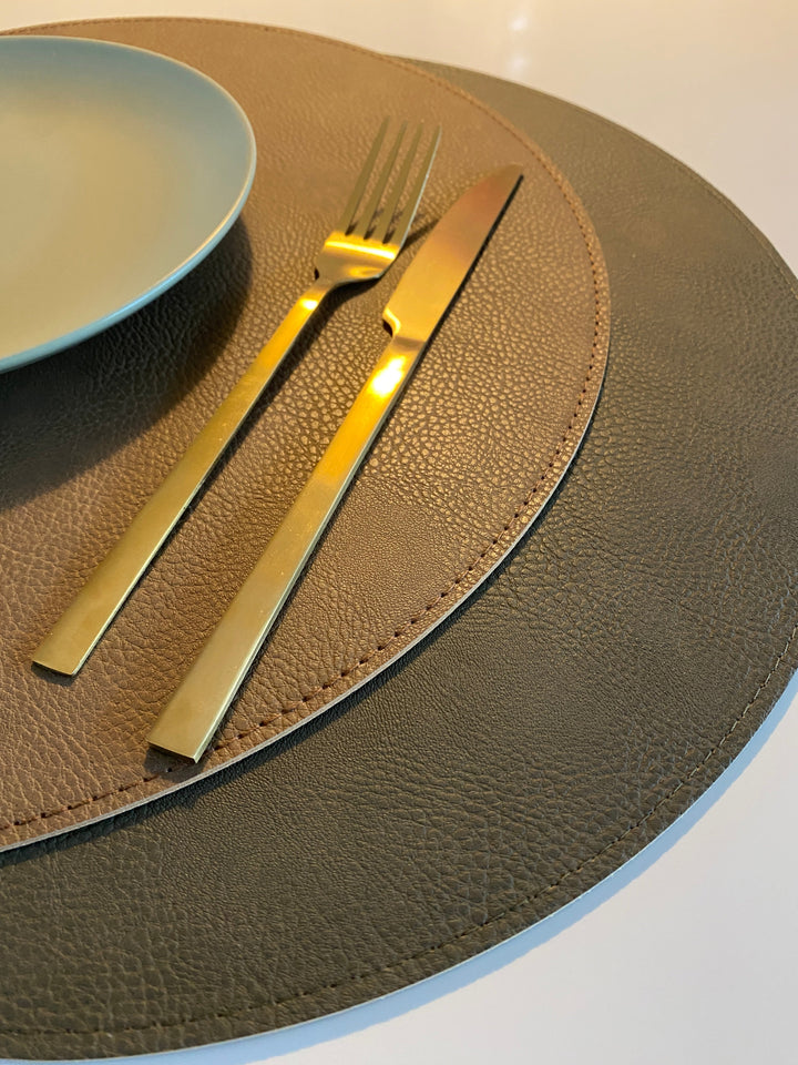 Wendbares Platzset - PU Ø38 cm Armee/Kamel