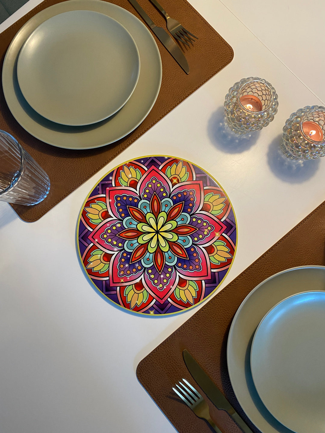 Keramikuntersetzer mit Korkboden, Ø 25 cm – Eselmotiv