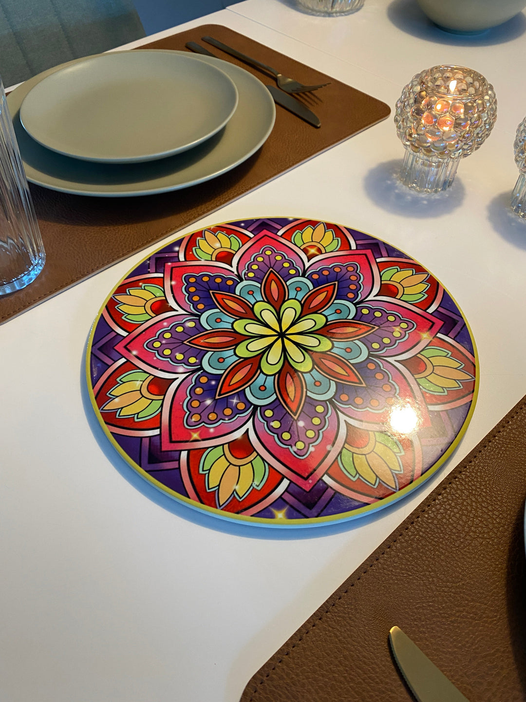 Keramikuntersetzer mit Korkboden, Ø 25 cm – Eselmotiv