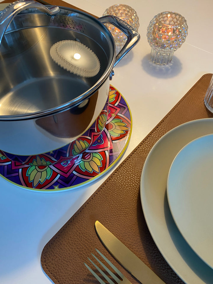 Keramikuntersetzer mit Korkboden, Ø 25 cm – Eselmotiv