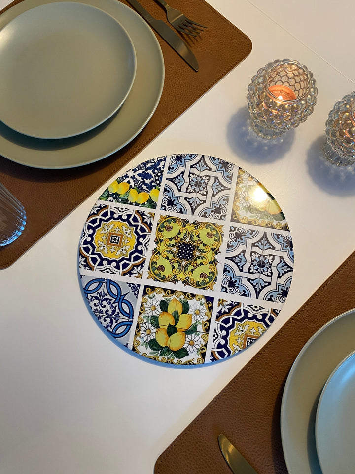 Keramikuntersetzer mit Korkboden, Ø 25 cm – Eselmotiv
