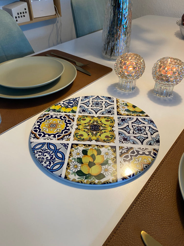 Keramikuntersetzer mit Korkboden, Ø 25 cm – Eselmotiv