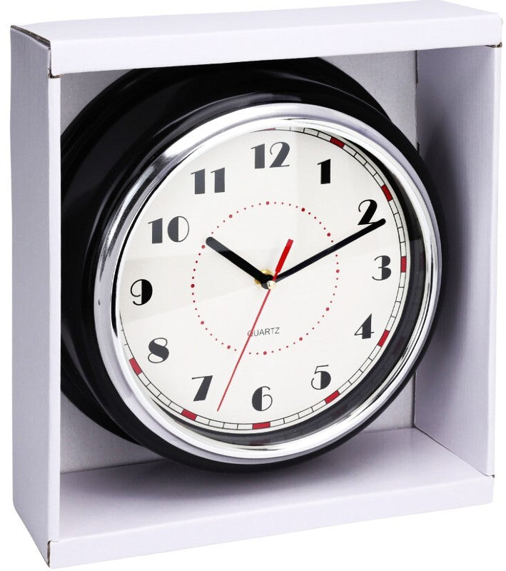 Wanduhr - Schwarz/Weiß - Ø30 cm