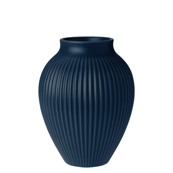 Knabstrup - Vase 20 cm - ripple matt dunkelblau