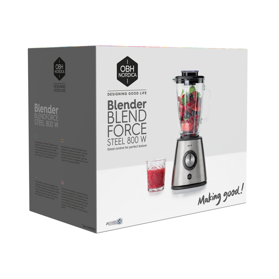 OBH Nordica - Standmixer Blendforce Steel - 800 W