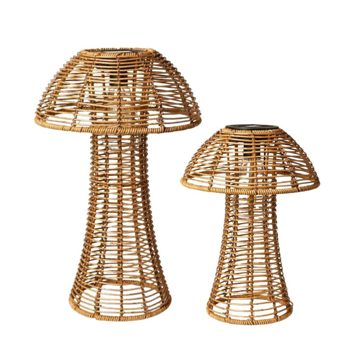 Solar lanterner 2 stk. mushroom - natur