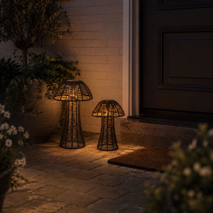 Solar lanterner 2 stk. mushroom - sort
