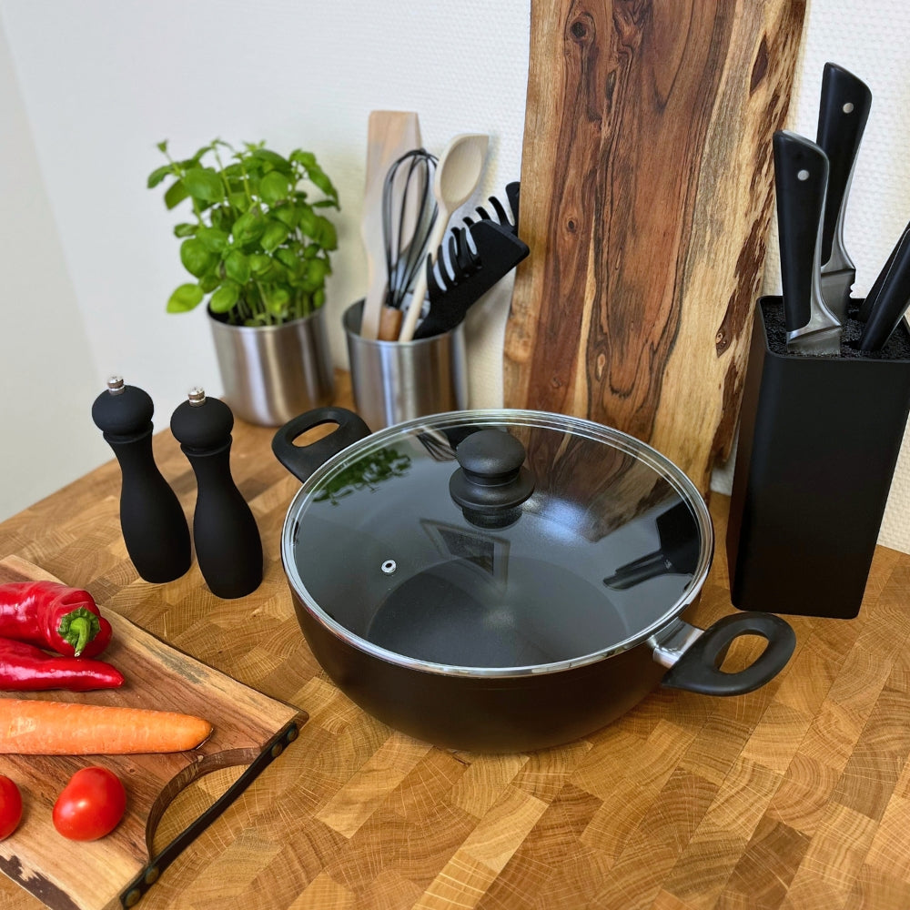 Conzept – Bratpfanne 6 l mit Glasdeckel für Induktionskochfelder