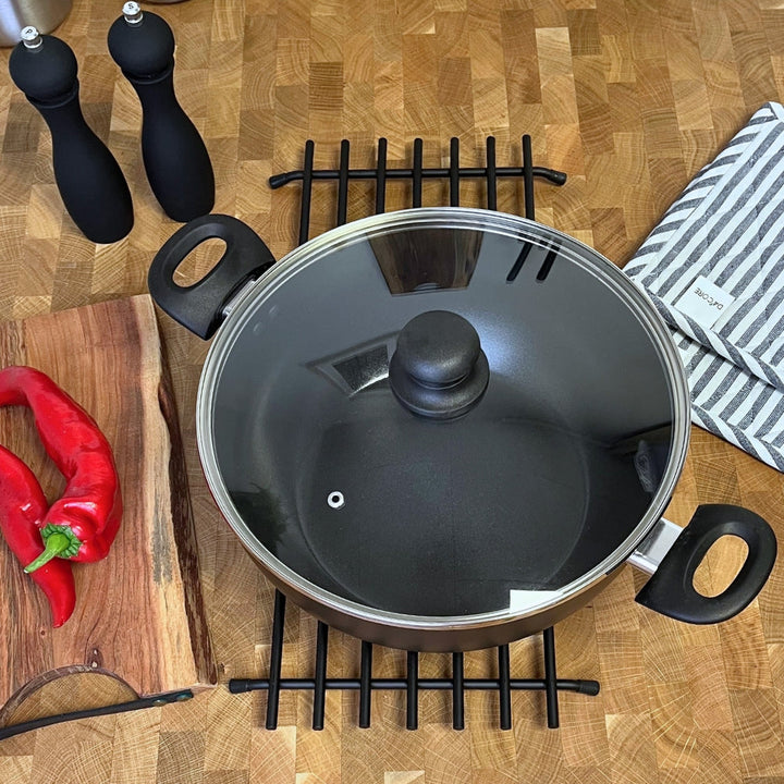 Conzept – Bratpfanne 8 l mit Glasdeckel für Induktionskochfelder