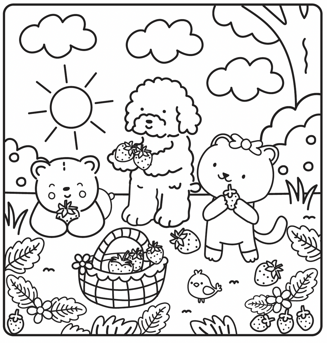 Gemütliches Malbuch – Sunny Vibes: Süßes Leben