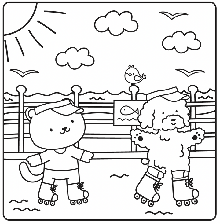 Gemütliches Malbuch – Sunny Vibes: Happy Street