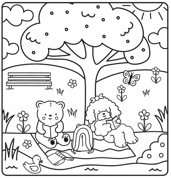 Gemütliches Malbuch – Sunny Vibes: Entspannung &amp; Erholung