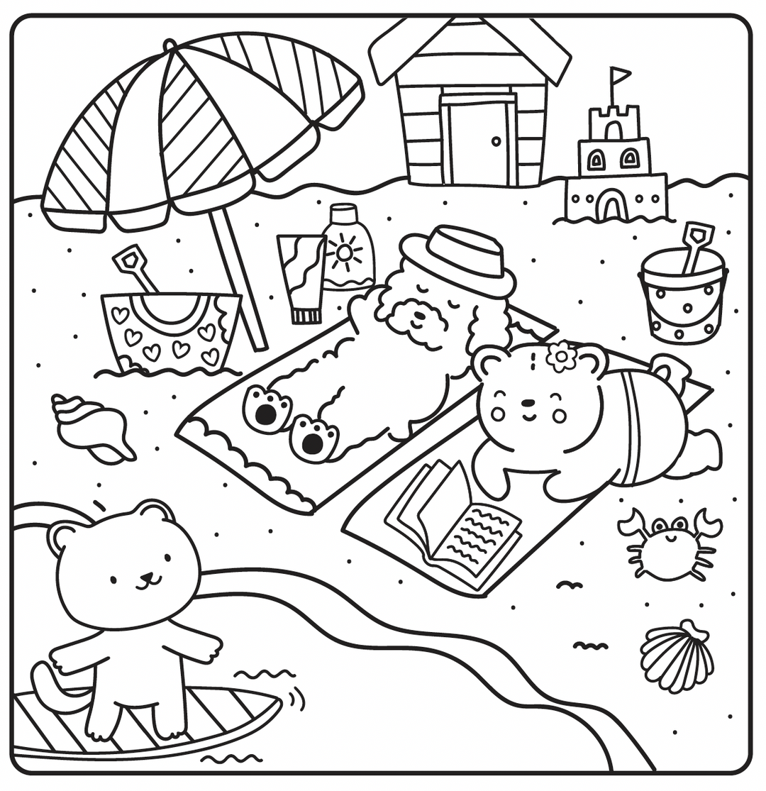 Gemütliches Malbuch – Sunny Vibes: Happy Street