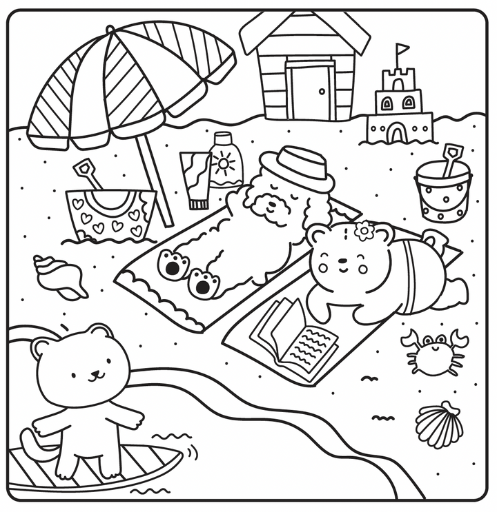 Gemütliches Malbuch – Sunny Vibes: Happy Street