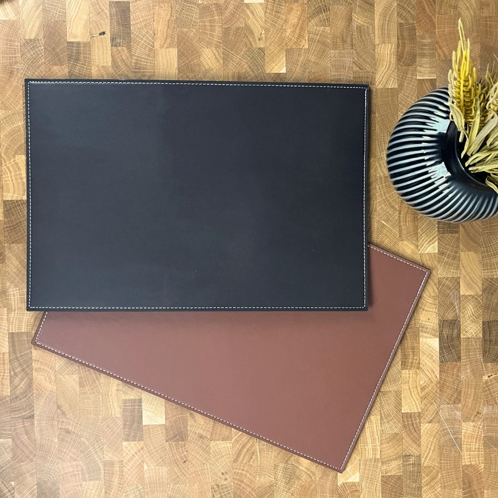 Dacore - Platzset aus Kunstleder, hart, dunkelbraun, 30 x 45 cm