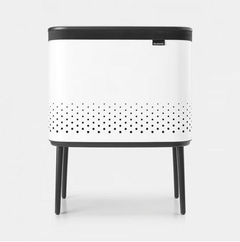 Brabantia - BO Wäschekorb 60 l - Rechteckig weiß/schwarz