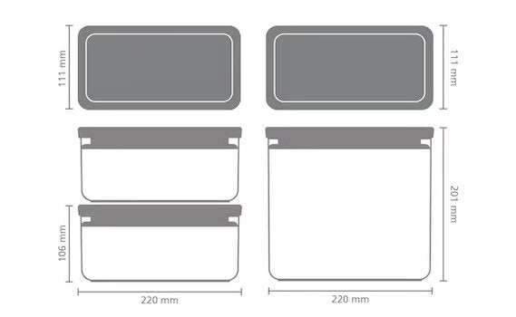 Brabantia – Leckeres Aufbewahrungsset, stapelbar, 3-teilig (2 x 1,5 l + 1 x 3,5 l)
