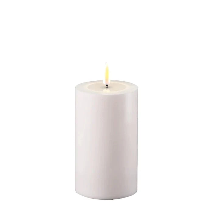 Conzept Electric - Blocklicht 3D-Flamme 12,5 cm weiß mit Fernbedienung
