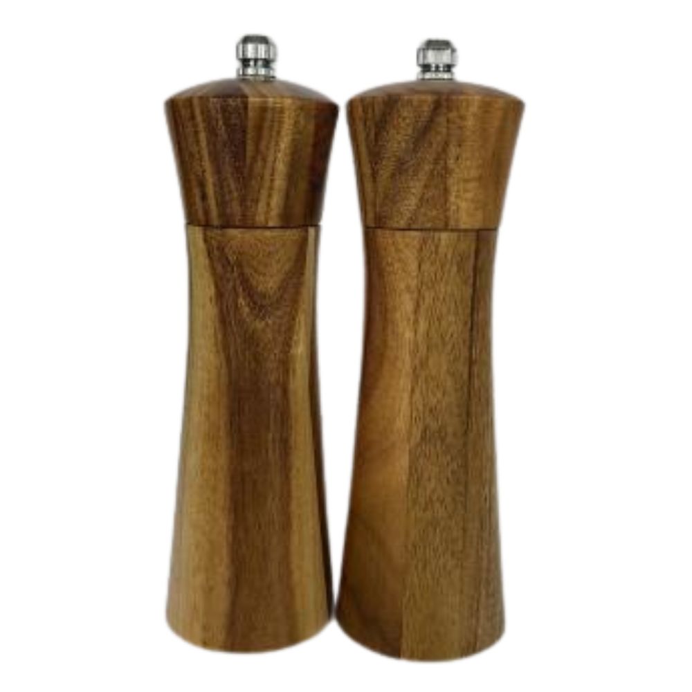Keramikmühlen-Set, 5 x 16,8 cm, Akazienholz