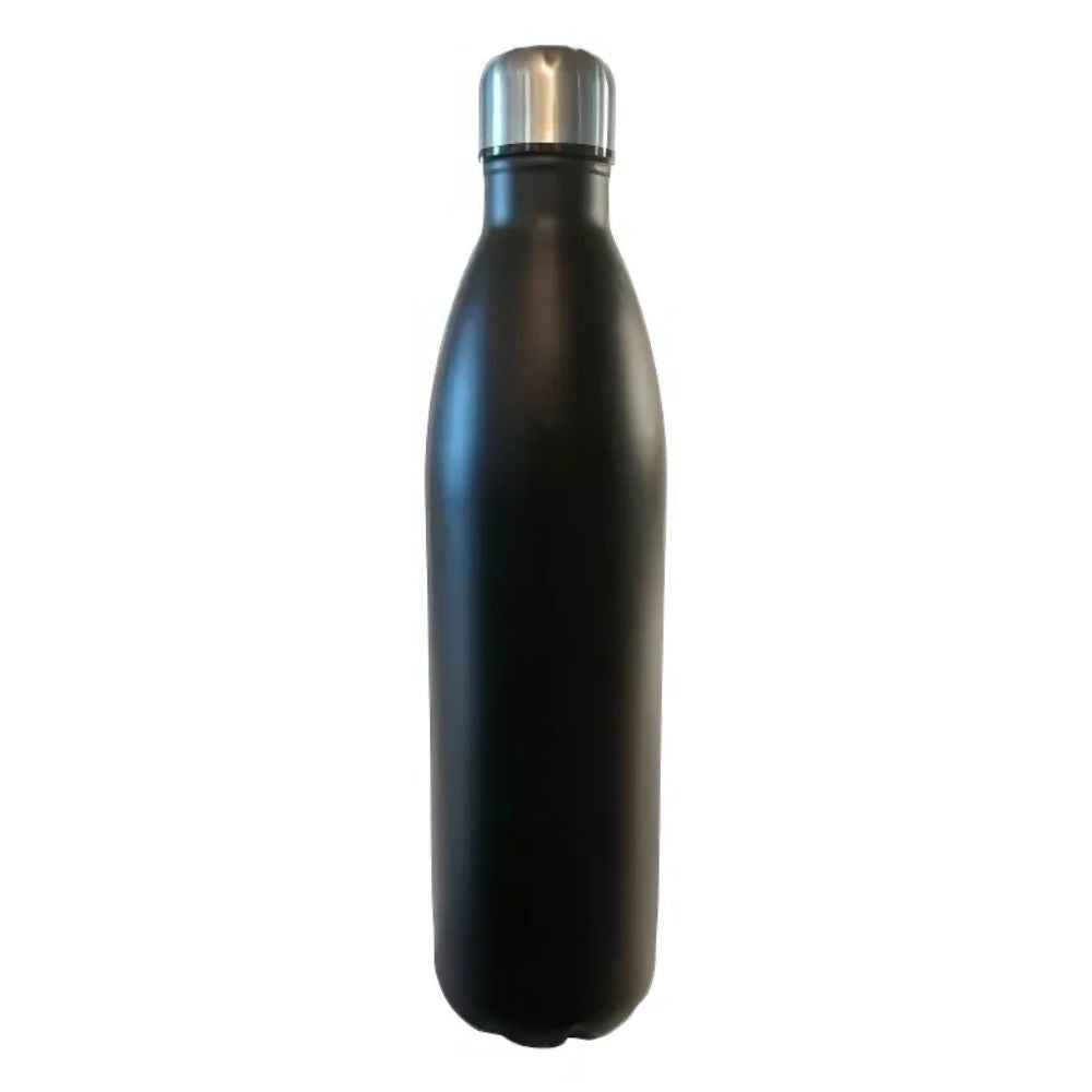 Thermosflasche doppelwandig, Edelstahl, 1000 ml, schwarz