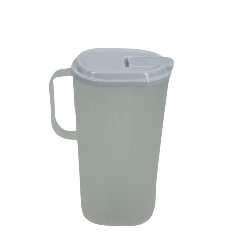 Saftkrug aus Kunststoff, 15,5 x 9,8 x 24,3 cm / 1,8 l, mit weißem Deckel