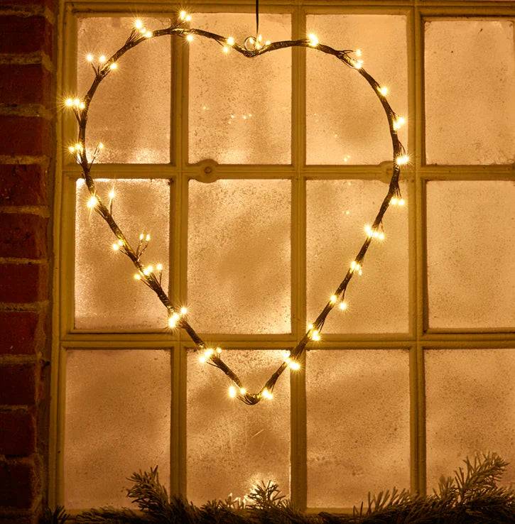 Conzept Weihnachten – Drahtherz Ø40 cm 25x4 Mikro-LEDs IP44-Adapter