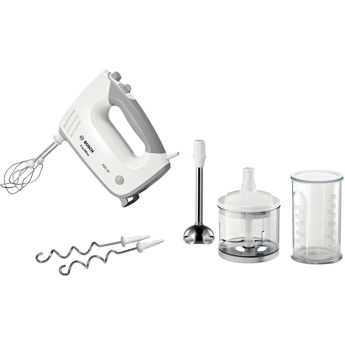 Bosch - Handmixer 450W MFQ36480 mit Metallstab und Zerkleinerer