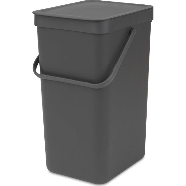 Brabantia – Sortierabfallbehälter mit Deckel – 16 Liter Grau