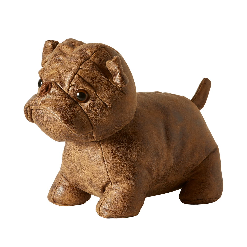 Türstopper Bulldogge, 23 cm, Polyester, dunkelbraun