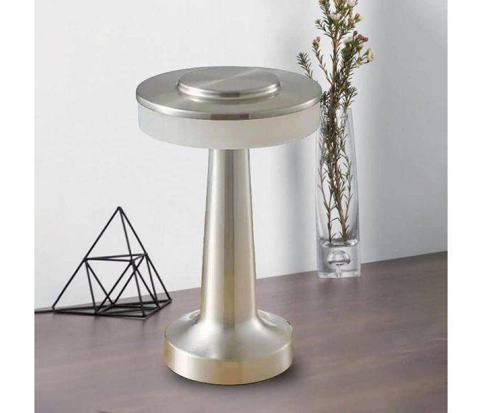 Conzept Electric – Wiederaufladbare Tischleuchte 11,8 x 20 cm, gebürsteter Stahl