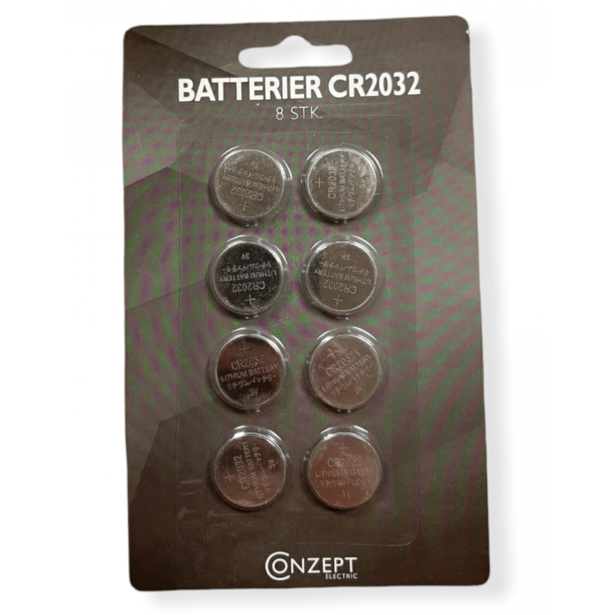 Conzept – Knoopcelbatterij CR2032 – 8 stuks