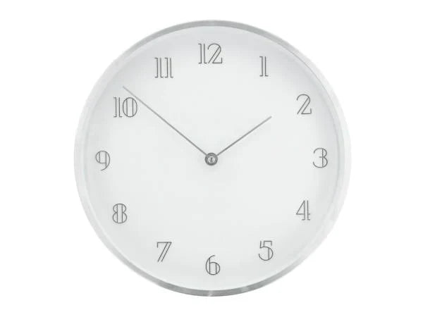 Wanduhr 30 cm, weißes Aluminiumzifferblatt