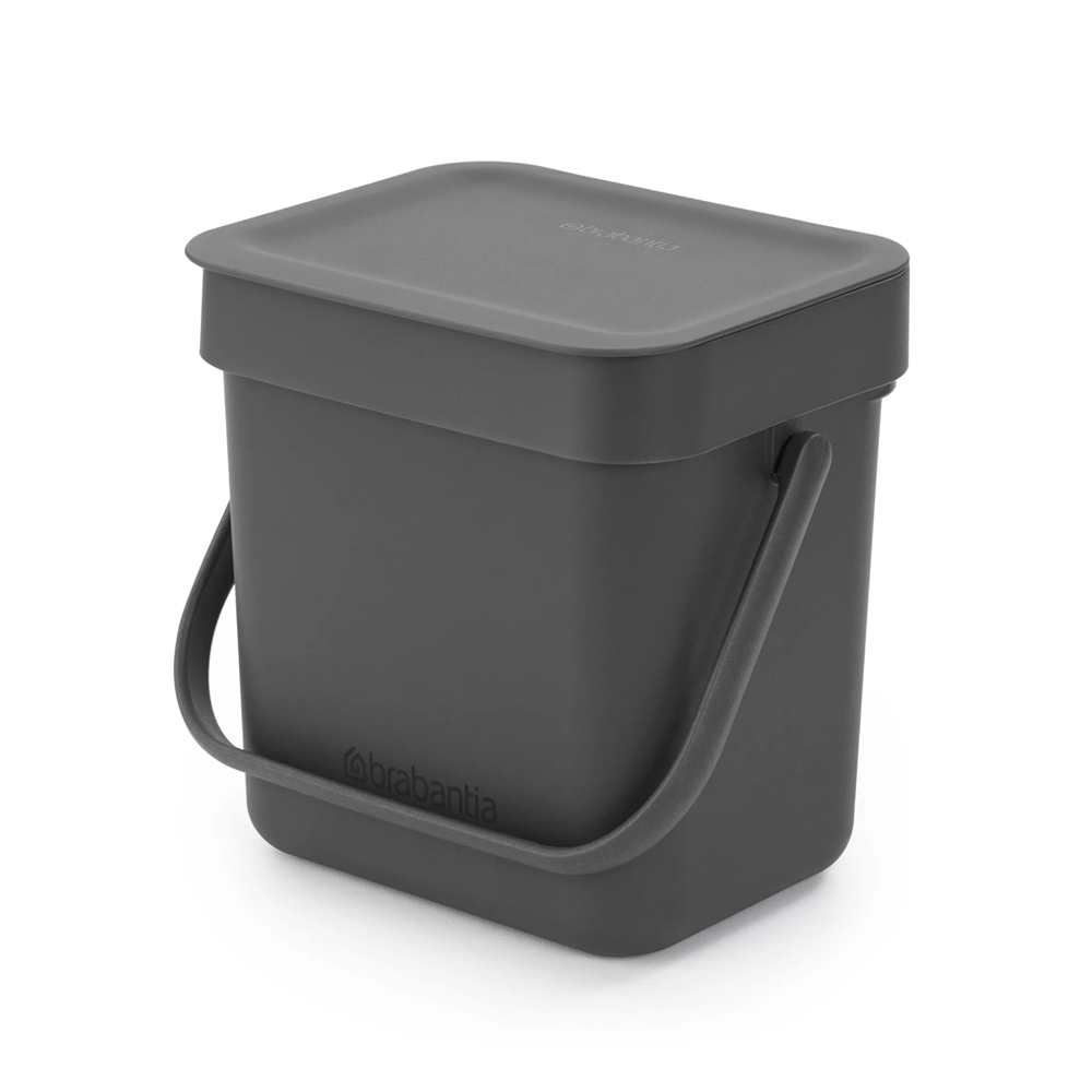 Brabantia – Sortierabfallbehälter mit Deckel – 3 Liter Grau
