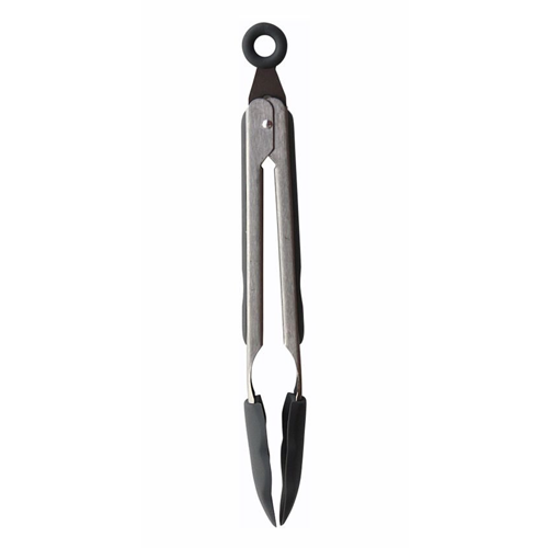 Conzept Küchen-Lebensmittelzange 23 cm mit Silikon schwarz/grau