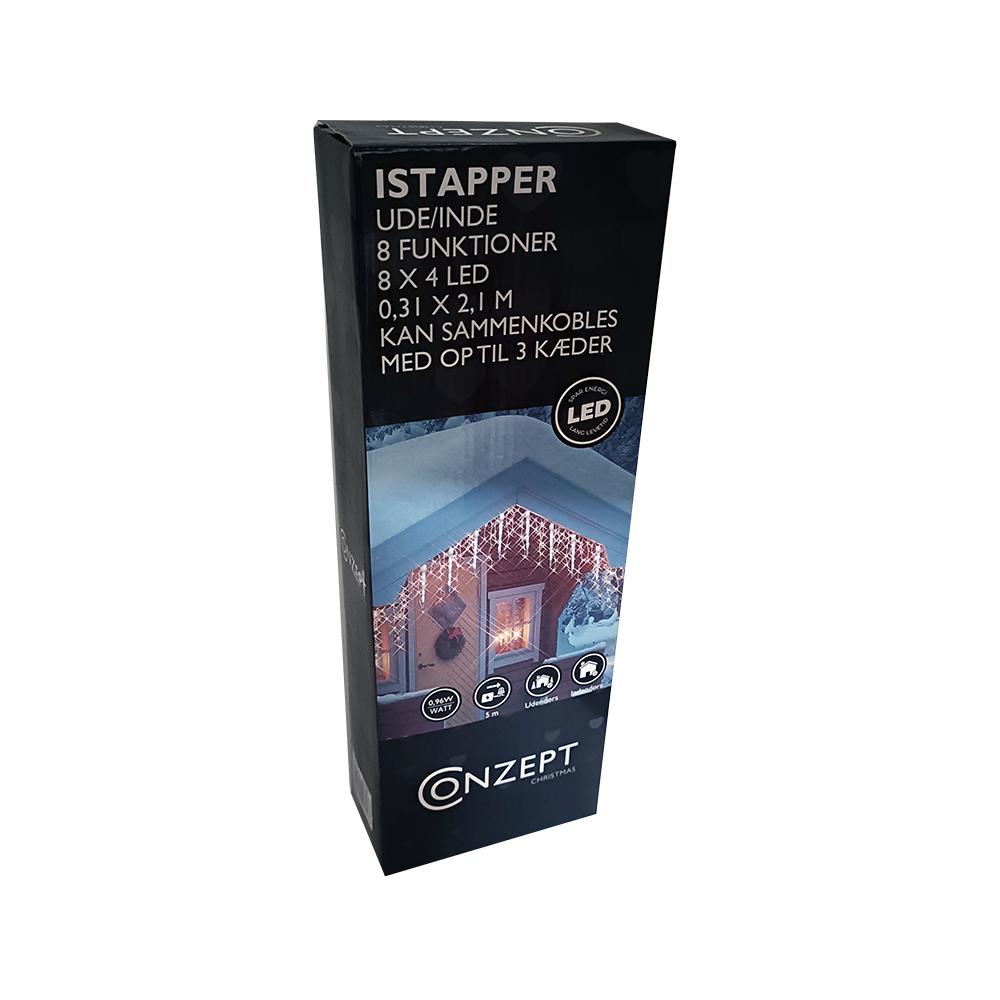 Conzept Weihnachten – Eiszapfen, 31 cm, Acryl, 8x4 LEDs – 8 Funktionen